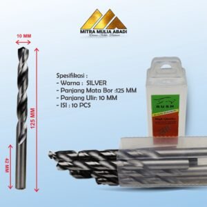 MATA BOR BESI 10 mm SILVER TWIST DRILL BITS SERBAGUNA