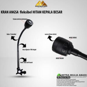 Kran Angsa Hitam Flexible Besar / Keran Stainless Hitam Dop